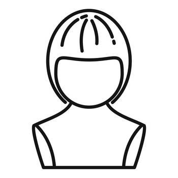 Wig icon outline vector. Hair style. Long fashion. Wig icon outline vector. Hair style