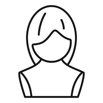 Hair wig icon outline vector. Head style. Fashion girl. Hair wig icon outline vector. Head style
