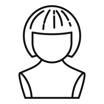 Female wig icon outline vector. Head style. Fashion face. Female wig icon outline vector. Head style