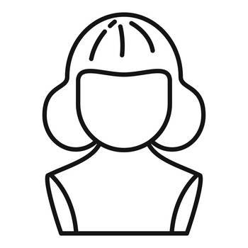 Curly wig icon outline vector. Style headcut. Model beauty. Curly wig icon outline vector. Style headcut