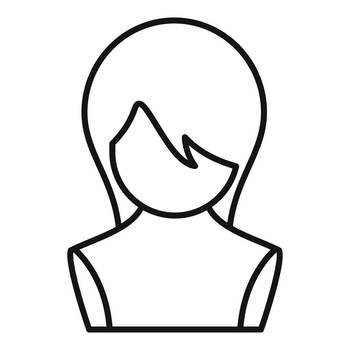 Caps wig icon outline vector. Long style. Trendy model. Caps wig icon outline vector. Long style