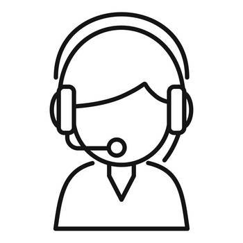 Call center agent icon outline vector. Service support. Customer phone. Call center agent icon outline vector. Service support