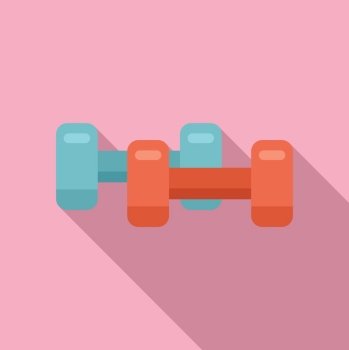 Rubber dumbbell icon flat vector. Active fitness. Workout fit. Rubber dumbbell icon flat vector. Active fitness