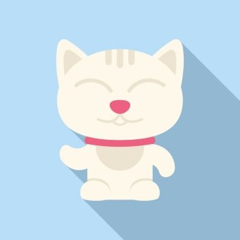 Luck cat icon flat vector. Maneki japan. Fortune chinese. Luck cat icon flat vector. Maneki japan