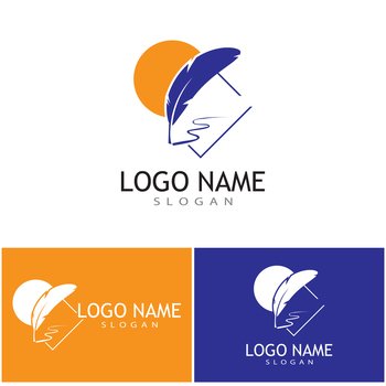 Feather ilustration logo vector template design