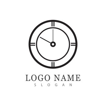 Time icon logo vector in flat design