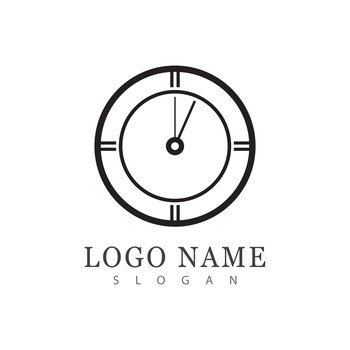 Time icon logo vector in flat design