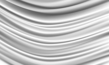 Realistic white fabric strips wave luxury background texture vector illustration.