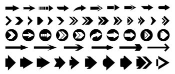 Arrow icon set, design element suitable for websites, print design or app