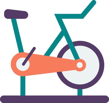 bike in the gym illustration in minimal style isolated on background