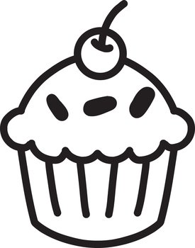 Hand Drawn cupcakes illustration isolated on background