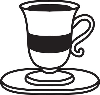 Hand Drawn hot tea mug illustration isolated on background