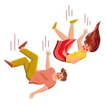 falling people vector. person, man, fall young, motion woman, business slip, action casual, fashion accident falling people character. people flat cartoon illustration. falling people vector