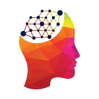 Human brain connection vector logo concept design. Techno woman head logo concept creative idea.	