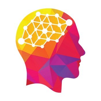 Human brain connection vector logo concept design. Techno human head logo concept creative idea.	
