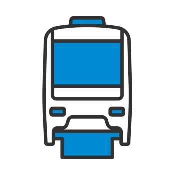 Monorail Icon. Editable Bold Outline With Color Fill Design. Vector Illustration.