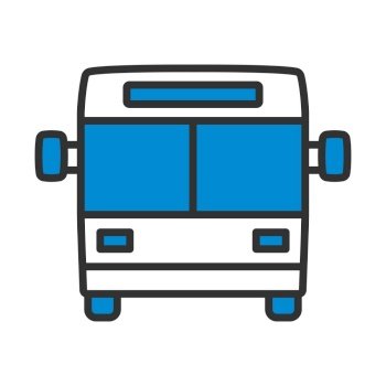 City Bus Icon. Editable Bold Outline With Color Fill Design. Vector Illustration.