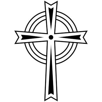 Celtic christian cross, simple tattoo catholic symbol logo border crucifix