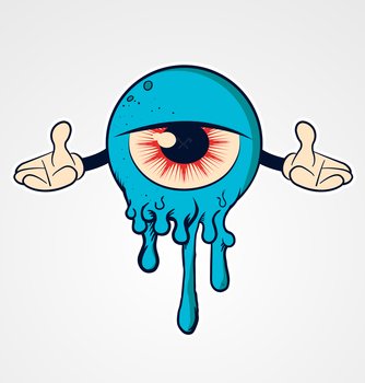 eye monster logo mascot vector