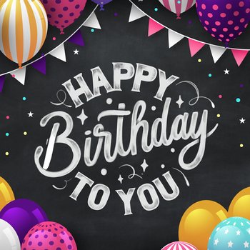 happy birthday balloon theme illustration