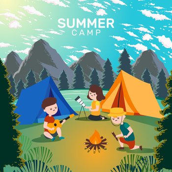 summer camp children scout activity