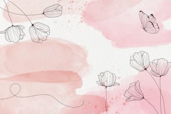 floral powder pastel with hand drawn elements background