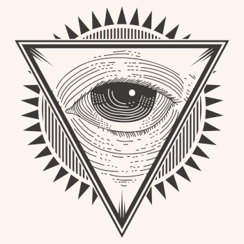 one eye badge vector illustration