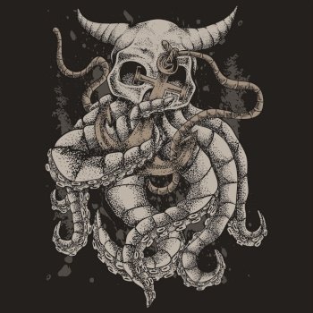 skull kraken monster vector illustration