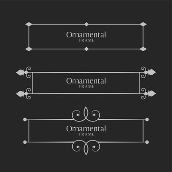 ornamental decorative frame borders set