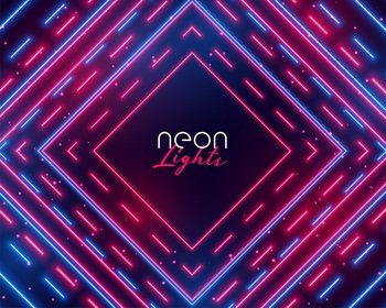 dazzling neon lights abstract background in blue and red shades