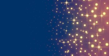 glowing sparkles and stars holiday banner design