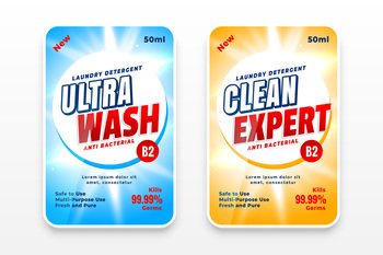 laundry detergent or disinfectant labels design template