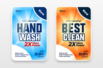 hand sanitizer or disinfectant cleaner labels design template
