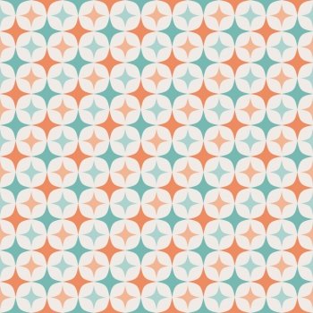 Mid century modern seamless patterns for tablecloth, oilcloth, bedclothes or other textile design. Sixties  retro vintage wallpaper.