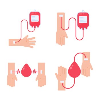 blood donation vector The concept of blood needs to save the patient’s life.