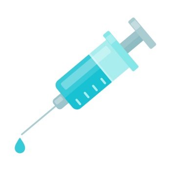 A syringe containing a vaccine against the virus The concept of vaccination against covid-19