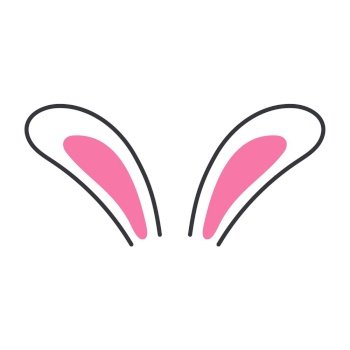 Vector flat variety of rabbit ears For decoration at a children’s party on Easter.