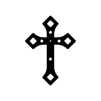 Christian Cross. Halloween spooky vampire defense cross design vector