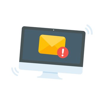 Yellow envelope. The concept of communication and email notification via online channels.