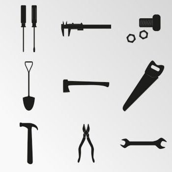 Set of objects on the theme of Repair Tools. Vector illustration on the theme Repair Tools