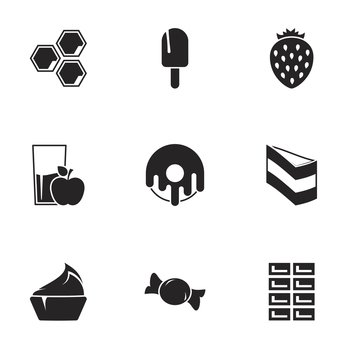 Icons for theme Confectionery and sweets. White background
