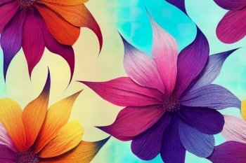 Flower design seamless textile pattern 3d illustrated