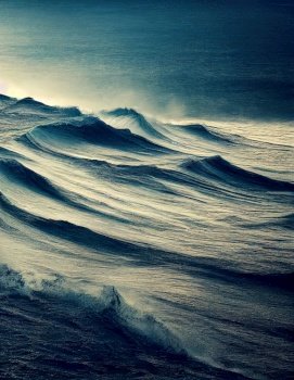 Beautiful scary waves 3d illustrated