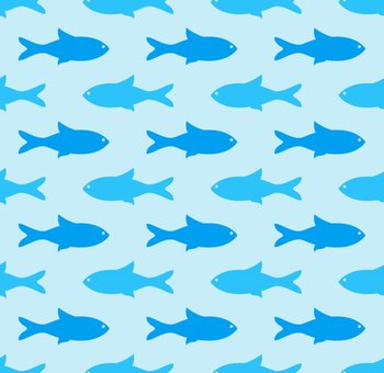 Fish Seamless Pattern Vector Illustration