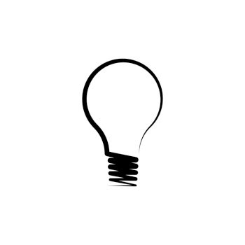 led light bulb line icon logo vector design