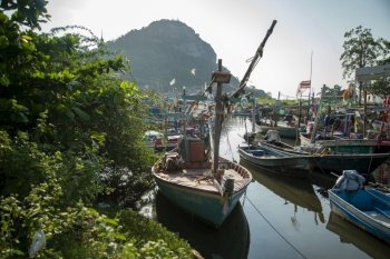 the Fishing Village at Khao Takiap near the City of Hua Hin in the Province of Prachuap Khiri Khan in Thailand,  Thailand, Hua Hin, November, 2022. THAILAND PRACHUAP HUA HIN KHAO TAKIAP