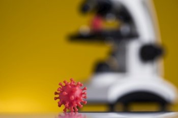 Virus cells, epidemic coronavirus background