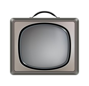 Vector retro tv portable isolated on white