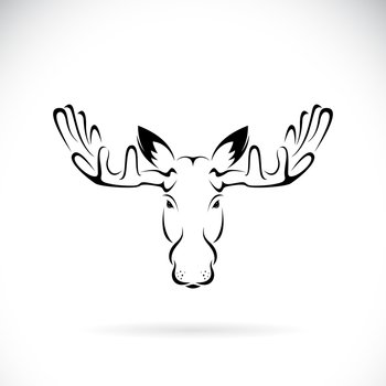 Vector of deer moose head design on white background. Wild Animals. Easy editable layered vector illustration.