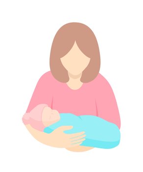 mother and baby icon design Mom hugs her child. Happy mother’s day concept, Vector illustration.